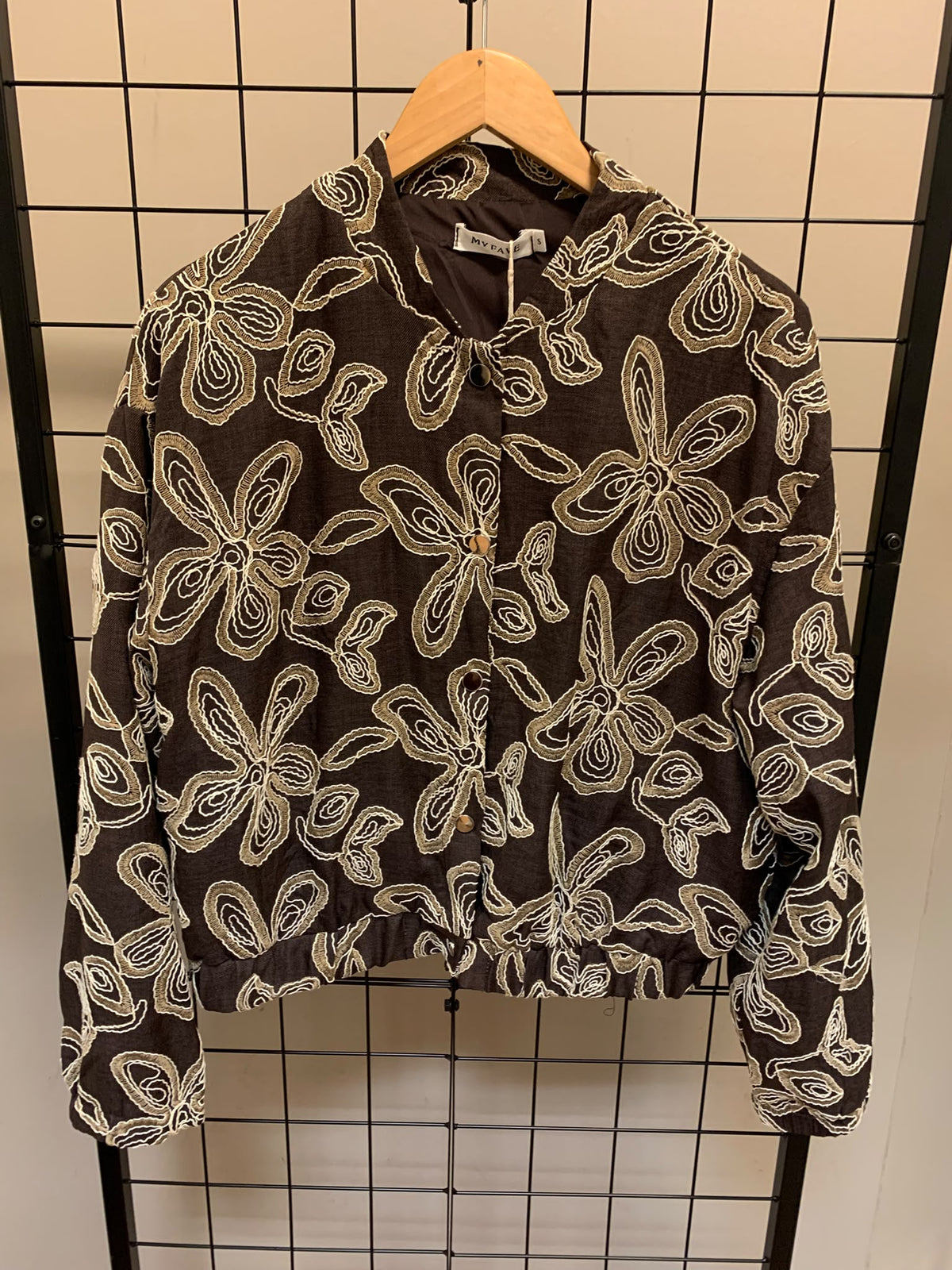 Bomber jack met bloemenmotief