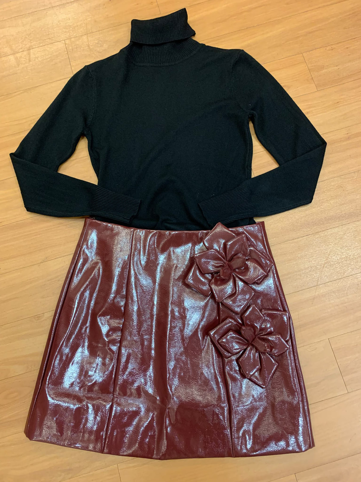 Rok in bordeaux rood
