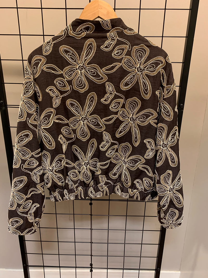 Bomber jack met bloemenmotief