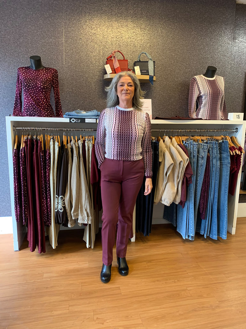 Broek in bordeaux rood