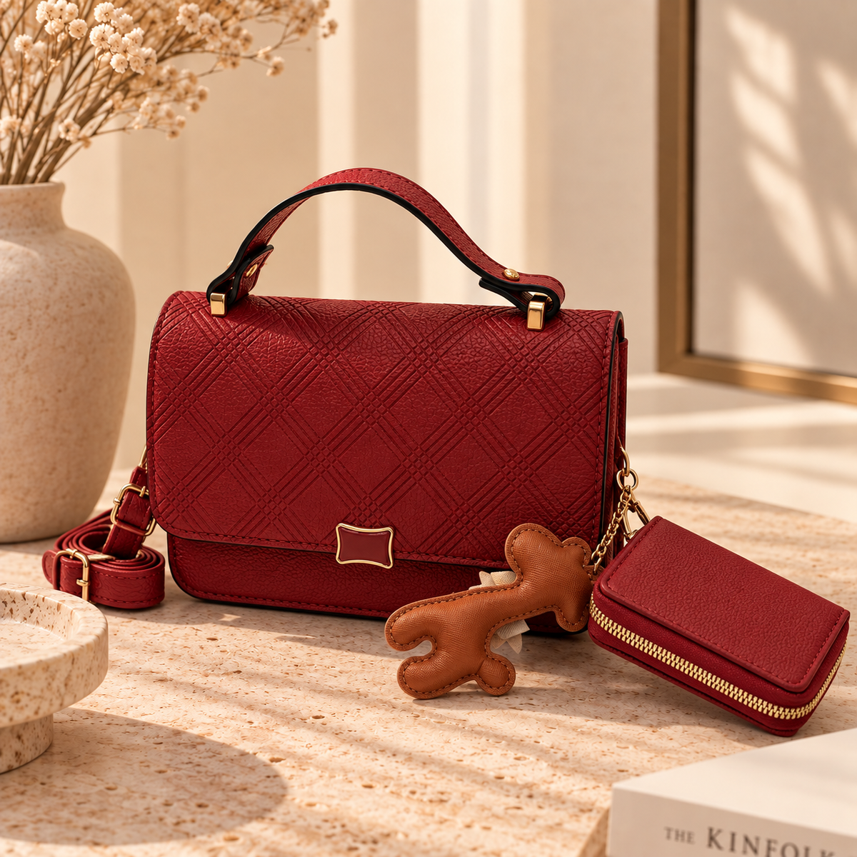 Luna Bordeaux Handbag
